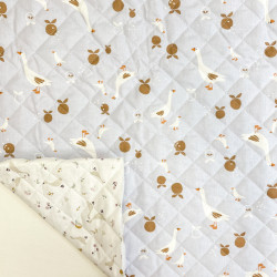 Algodón acolchado estampado JACAPI 1B / SIDONIE 1B Púrpura / Blanco